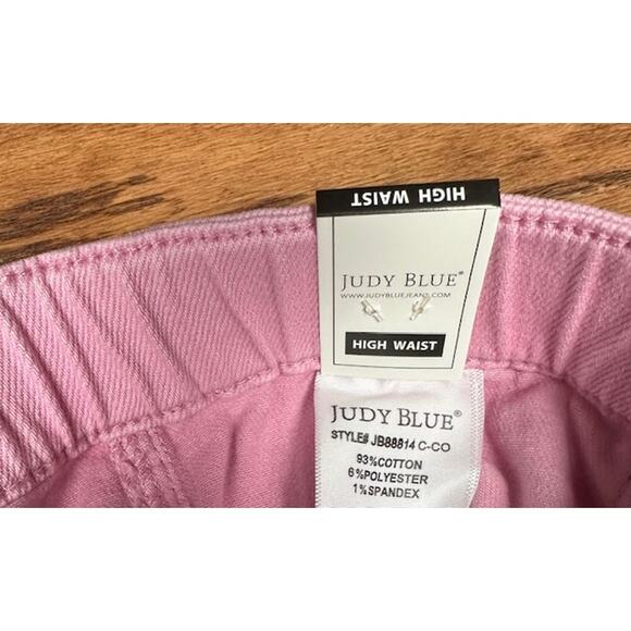 NWT Judy Blue Pink Joggers w/ tie waist. High Waist. So cute & comfy. - Picture 5 of 5